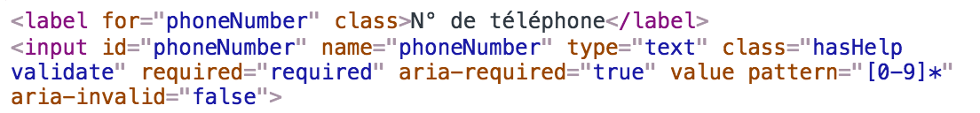 Incorrect pattern attribute for a phone number