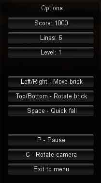 Screenshot of Tetris options